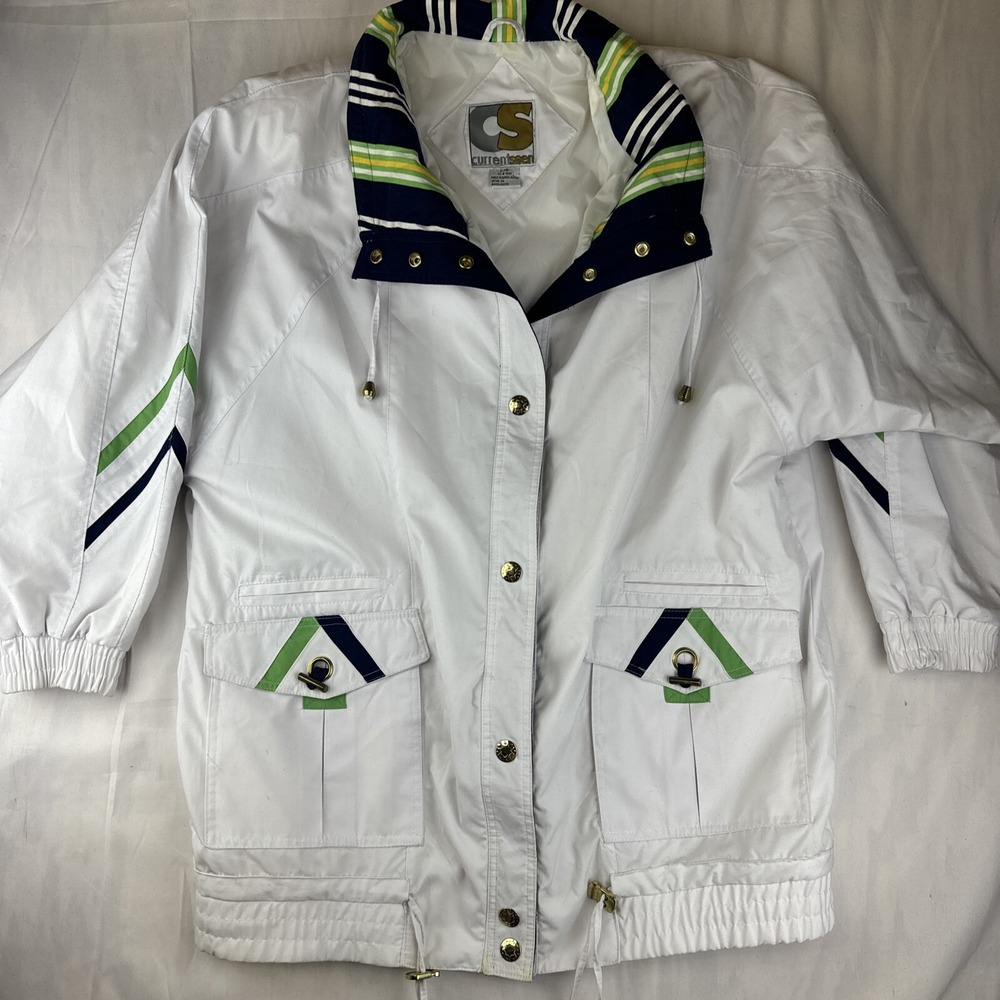VTG White Puffy Jacket Size Large 90s